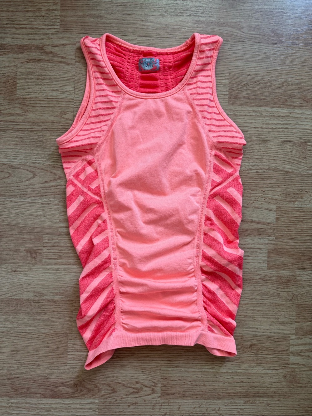 Athleta Seamless Ruched Fastest Track Striped Workout Tank Size S